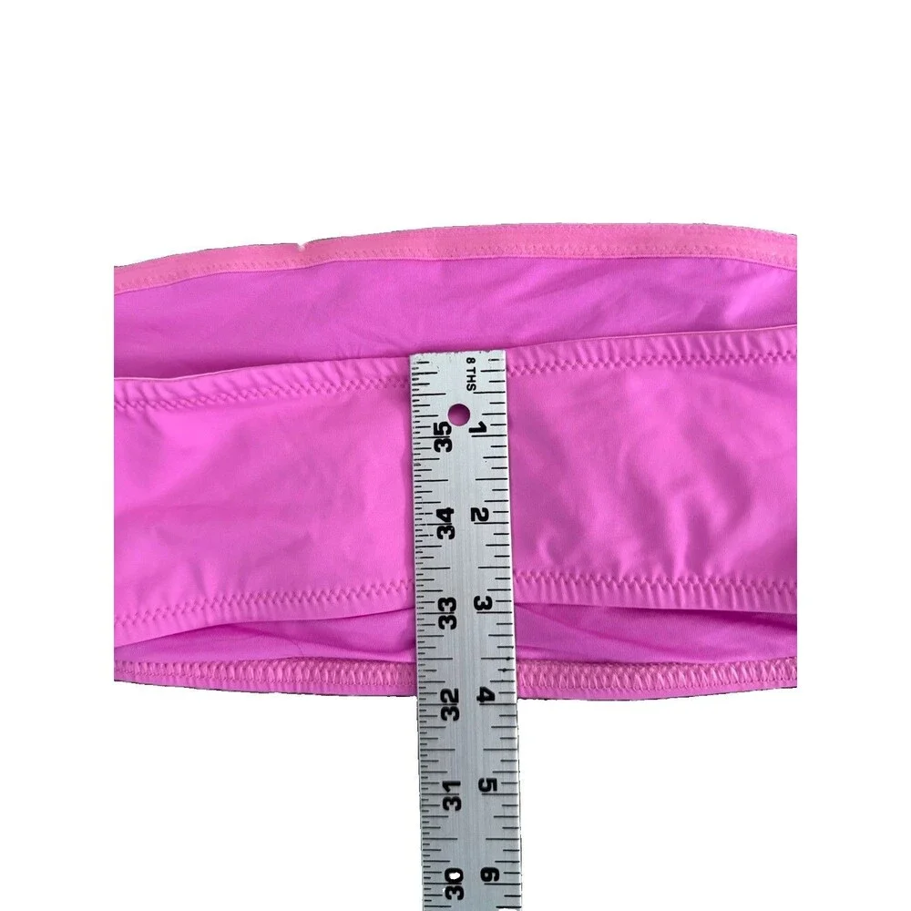 SKIMS Recycled Swim Bandeau Bikini Top Womens L Pink Taffy Removable Strap